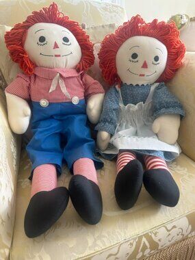 Vintage 1960's Raggedy Ann and Andy dolls